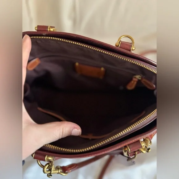 Coach Womens Coated Canvas Signature Quinn Satchel B4/Tan Rust - Picture 9 of 16